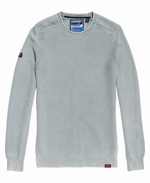 Superdry Garment Dyed L.A. Textured Crew Neck Férfi Ugró Szürke | BYLVE1805